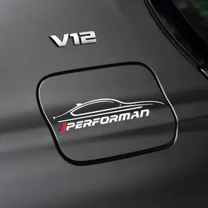 1PC Logo Sticker, Car Decals - For performance merchandise, Sports car line + tri-color stripe design shows cool vibe, Add eye-catching performance details, performance sports car decor