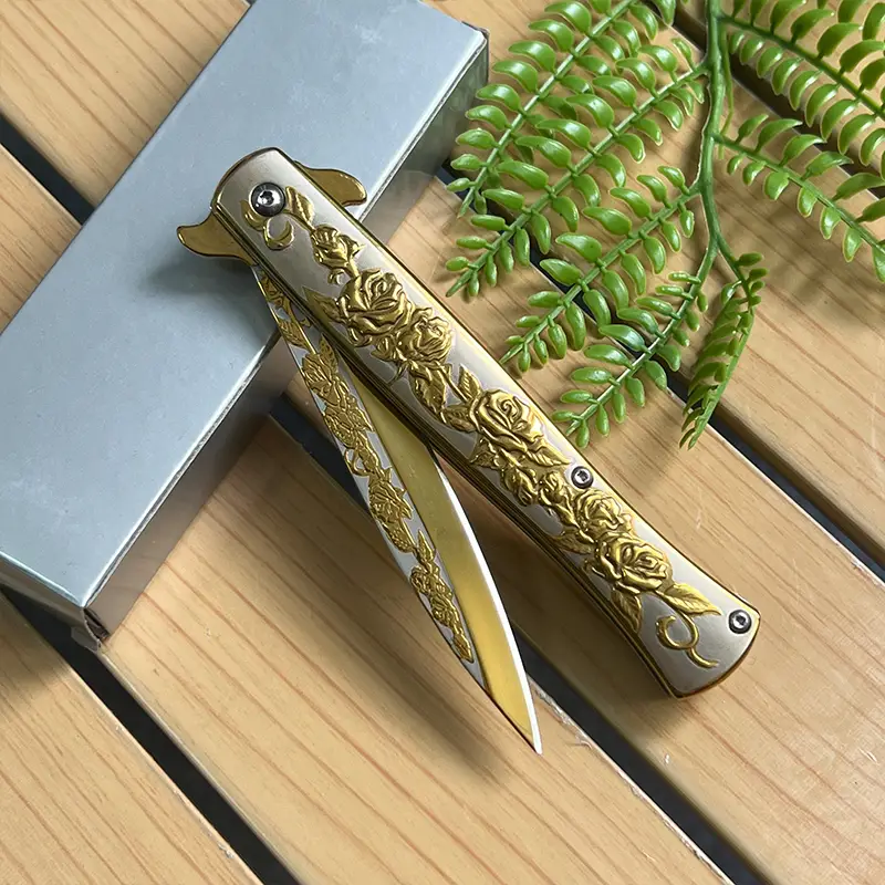 Stainless steel folding knife, mirror polishing process, kitchen peeling knife, melon and fruit knife, kitchen small tool accessories