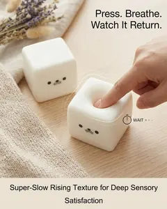 2pc New "Seal" Slow Rising Squishy, Tofu White Cube Shape Stress Relief Toy with Soft Adorable Silky-Smooth Texture, Squeezable Anxiety-Alleviating Dough-Like Touch (Toys & Hobbies DIY Specialty Supplies)