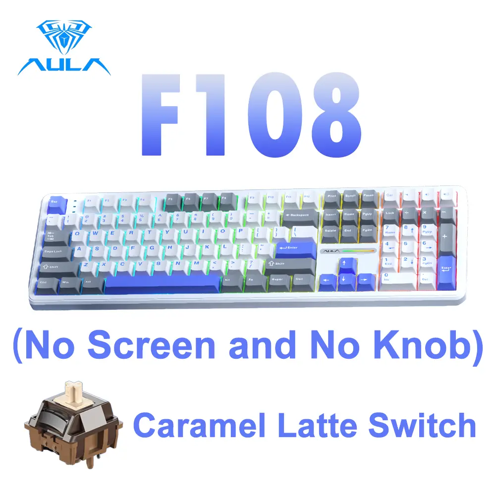 (No screen&knob)F108-Grey&White&Blue