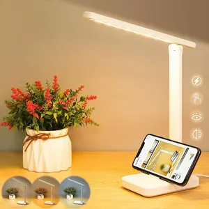 Dimmable LED Desk Light Touch Sensor Table Bedside Reading Lamp USB Rechargeable