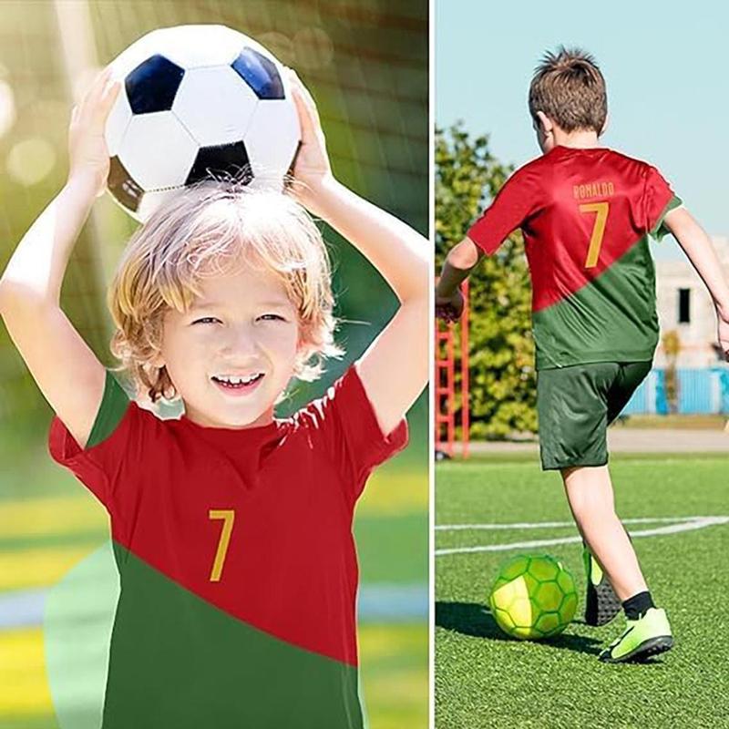 Portugal Soccer Legend #7 Jersey Fan Kids Unisex Jersey/Shorts Youth Sizes For 4-13 Years Trainnng Uniforms for Children