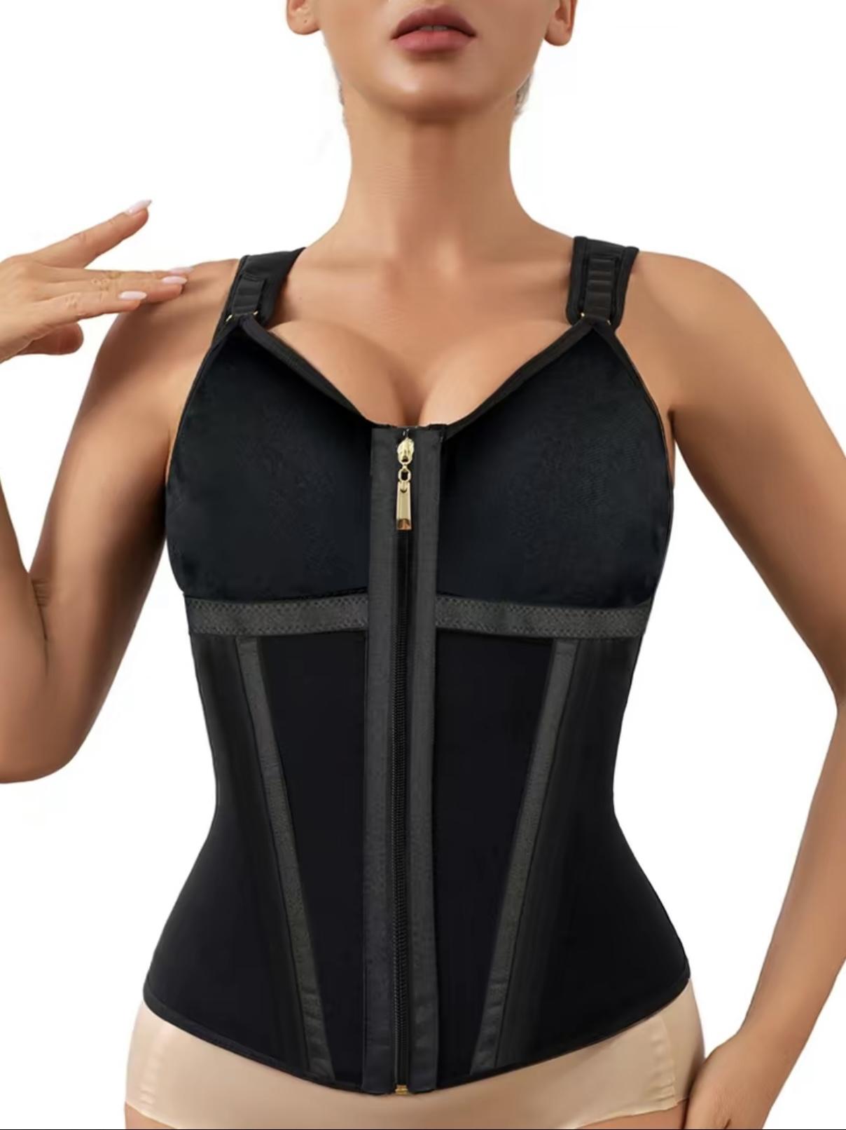 Waist Shapewear for Women with Bra Tummy Control Girdle Workout Shapewear with Adjustable Shoulder Strap