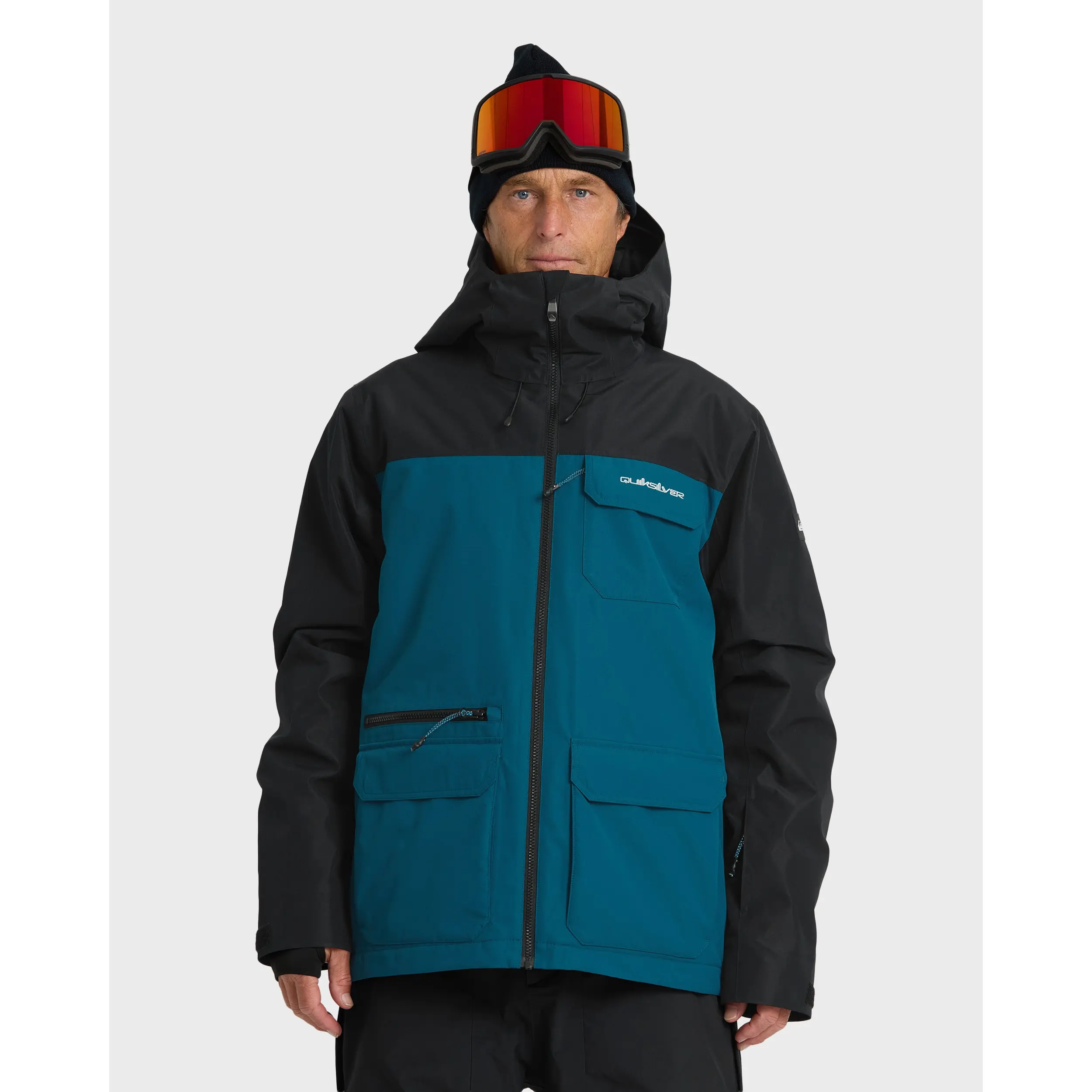 Quiksilver , Mission 20K Snow Jacket , Flexible Easy-Move Fit & Regular Fit & Utility Pocket Storage & Adjustable Hood , Outdoor Layering And Everyday Adventure