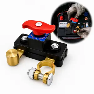 2PCs-Pure Copper Car Battery Power Cut-off Switch, for Car Truck Boat RV Electrical System, Heavy Duty Circuit Breaker Switch, High Conductivity Stable Transmission Smart Power Disconnect Accessory