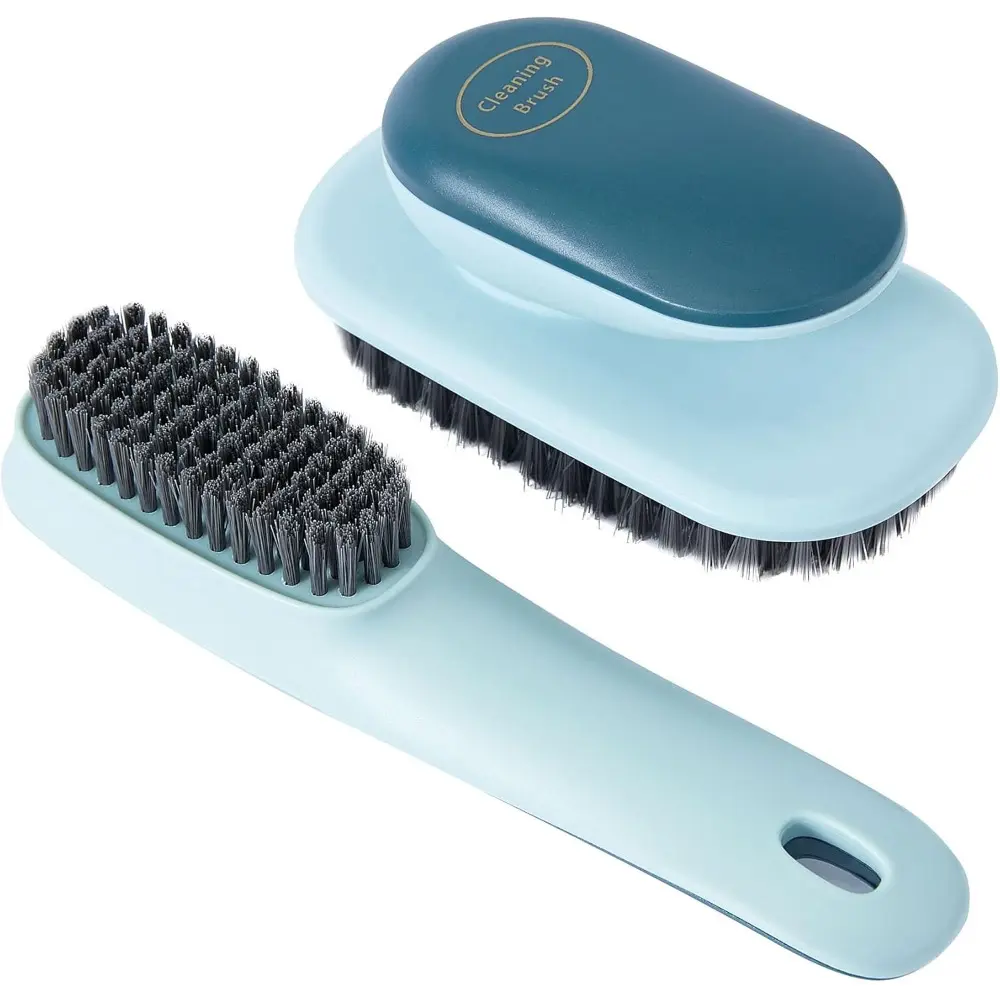 Laundry Brush, Shoe Brush, Cleaning Brush for Stains, Household Cleaning for Clothes, Shoes, Bathroom. Ergonomics Grip, Easy Hold, Pack 2