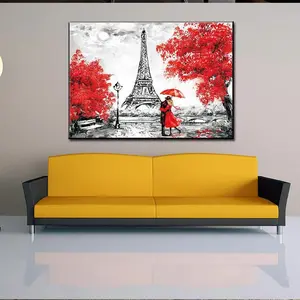 Elegant Mid-Century Modern Paris Tower Canvas Art