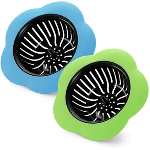 2 Pcs Kitchen Sink Strainer, Upgraded Silicone Sink Drain Strainer for Most Kitchen Sink Drain Basket 4.5" Diameter