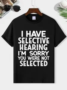 Men's Letter Print Round Neck Tee, Graphic Tees, Summer Clothes Casual Regular Fit Short Sleeve T-Shirt for Summer, Men's Streetwear Top for Daily Wear, Casual Stylish Tee, Casual T Shirts, Casual Style Tee