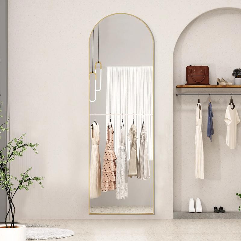 Arched Full Length Mirror 59"x16", Standing Full Body Floor Mirror