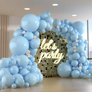150 count Light Blue Balloons Different Sizes Pack, 18 12 10 5 Inch Party Balloon Garland Arch Kit for Birthday  Shower Wedding Gender Reveal Party Decorations(With 2 Ribbons)