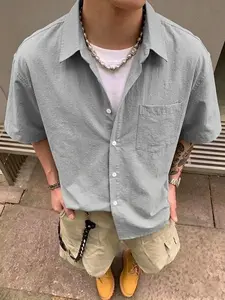 Summer Breeze white seersucker short-sleeve shirt for men ️ vacation vibe beach outfit | lightweight oversized Cuban collar top trendy everyday wear resort style breathable | #tiktokshopmusthaves #summervibes #fyp