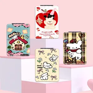 INS Wind Birthday Bear Cottage Puppy Pattern Portable Easy to Fold, Rectangular Mirror, Mini Handheld Cosmetic Mirror Suitable for daily birthdays, various scenes, New Year's Thanksgiving, Valentine's Day, souvenirs for sisters, friends and family