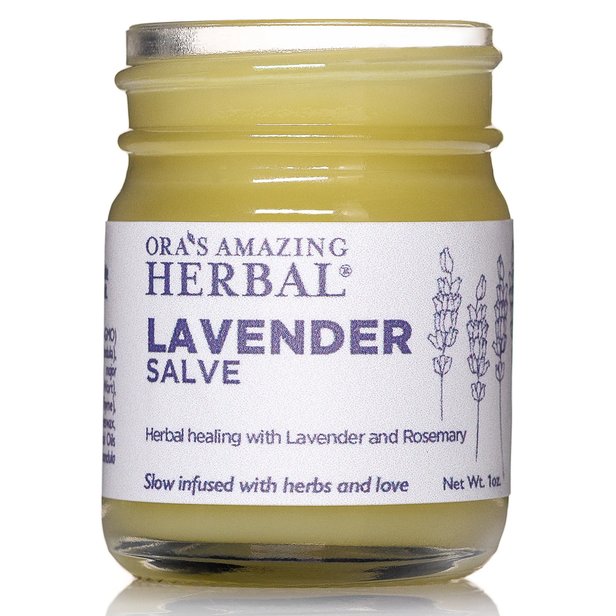 Lavender Herbal Body Salve, 1oz - Herbal Infused Healing Salve for Dry Skin and Gentle Moisture