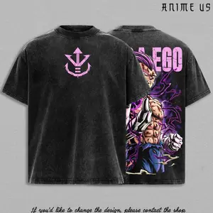 Ultra Ego Saiyan Prince Anime Shirt Purple Power Awakening Vintage Washed Oversized Anime Streetwear Graphic Tee, Oversize Shirt, Cotton Tee, Gift For Fan, For Men, For Women 3MX
