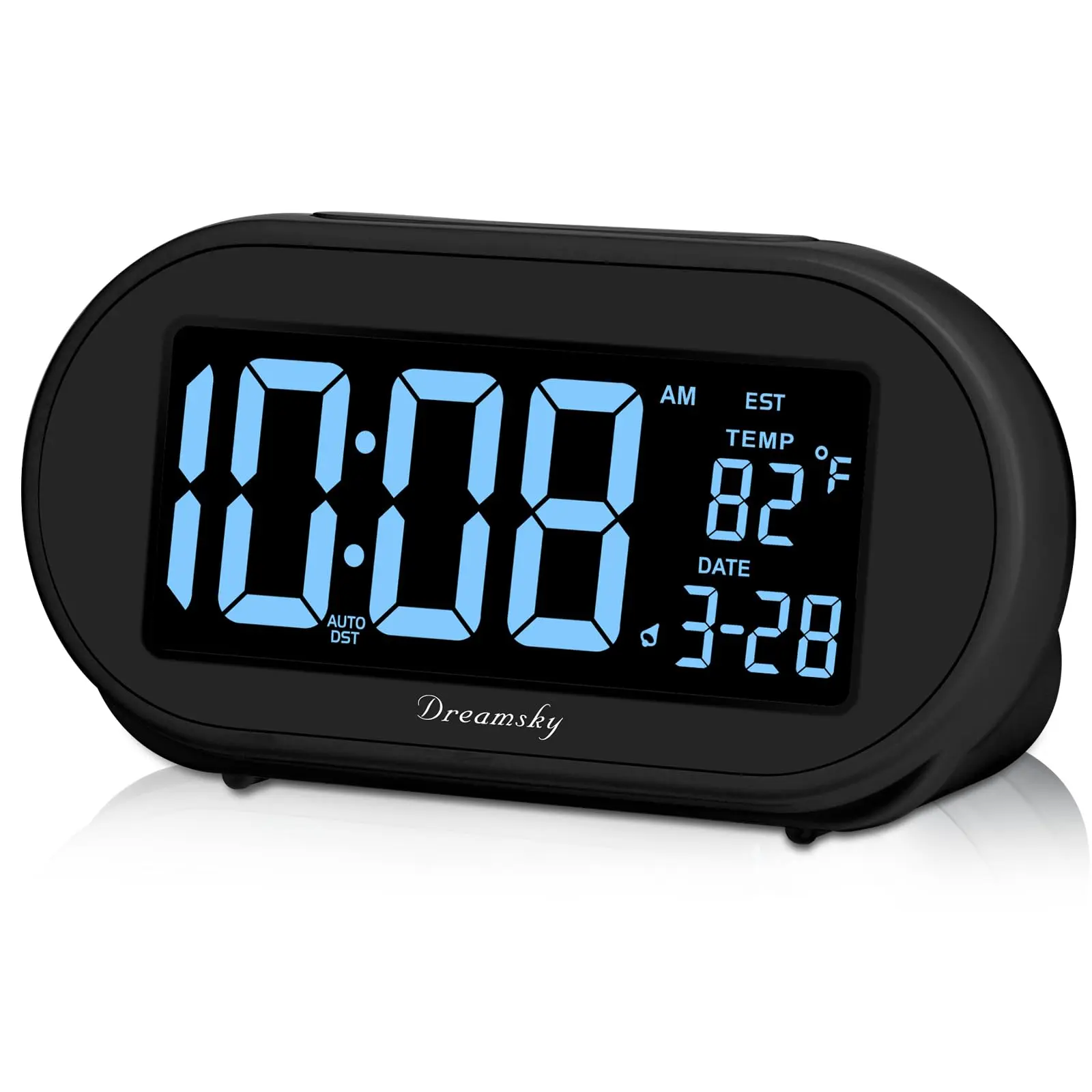 Modern Ultra-Compact Digital Automatic Snooze Alarm Clock - Decorative Plastic Clock with Alarm, Adjustable Light, USB Port, Accurate Timekeeping, Large Display - Home Supplies, Decor for Bedroom, Bedside Use