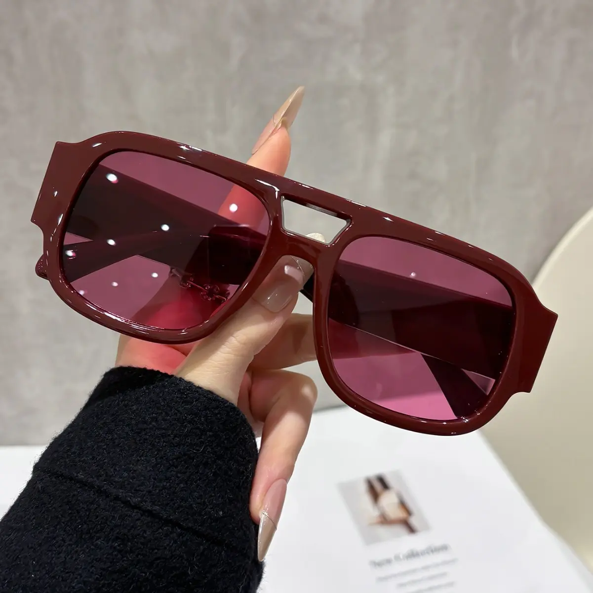Stylish Red Frame Sunglasses with Pink Lenses for Fashionable Look