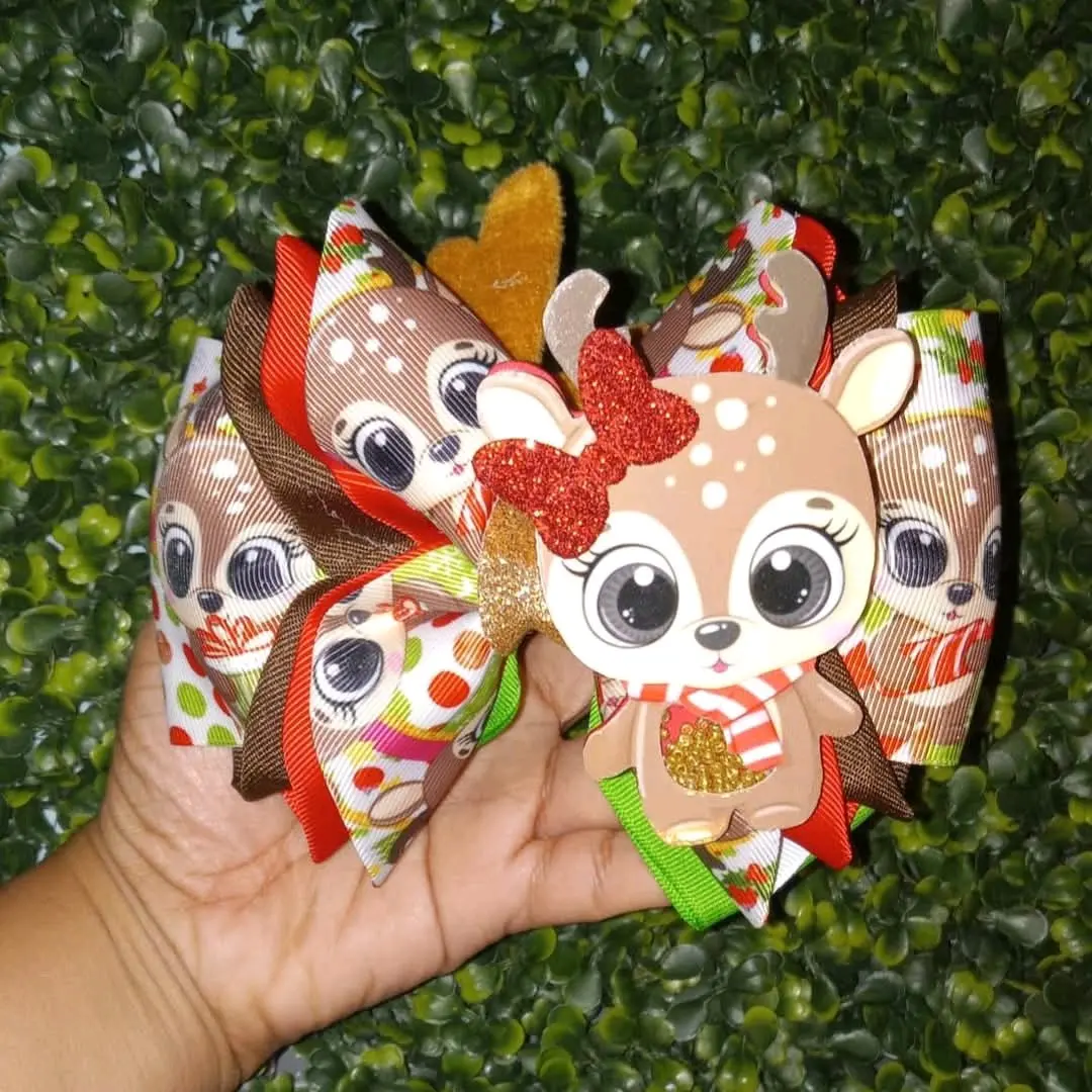 Deer Christmas Bow for Festive Accessory