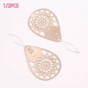 1/2pcs Copper Needle Piercer Rose Gold Hollow Retro Styling Thread Piercer Sewing Accessories Needle Leader