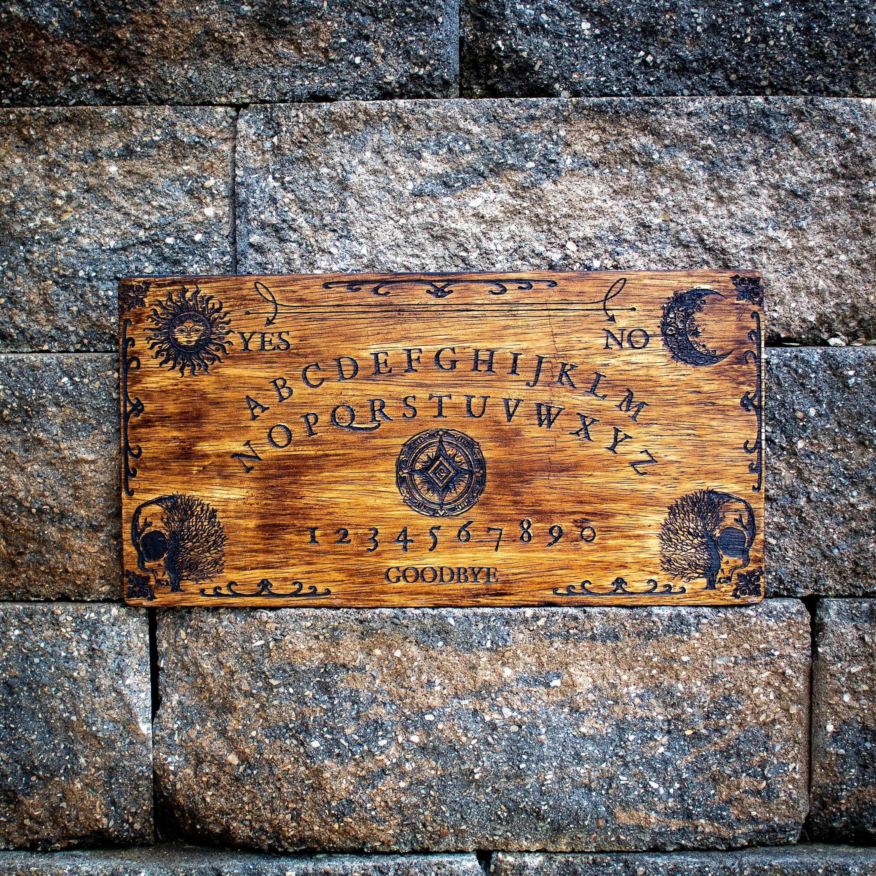 Cursed Wood Spirit Board - Ouija Board - Skull Tree Design Engraved Talking Board - Oracle Board