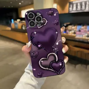 Heart Pattern Phone Case, Casing, Fashion Phone Protective Cover, Phone Accessories Compatible with iPhone 16 15 14 13 12 11 Pro Max