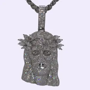 Moissanite Jesus piece 925 silver { chain sold separately}