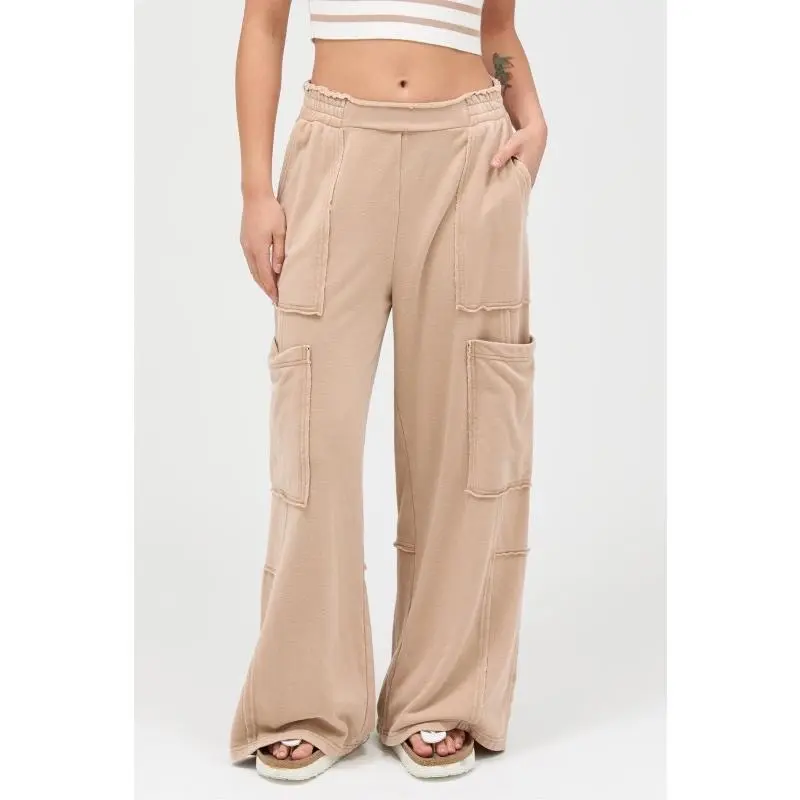Wide Leg Sweatpants Taupe