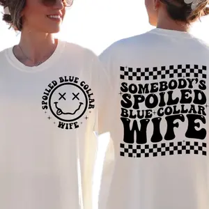 Blue collar wife gildan heather tshirt true to size Womenswear T-Shirt Comfortable Soft Top Underwear Lady Summer Streetwear graphic tees shirts women