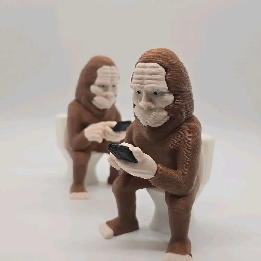 Sasquatch Scrolling Funny 3D Printed Bigfoot Figurine desk figurine
