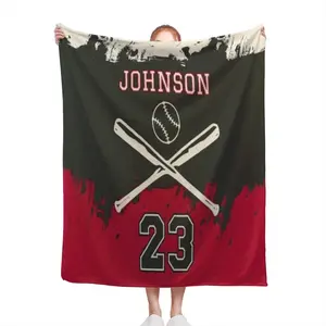 Personalized Hooded Baseball Blanket With Name And Number, Boys Team Player Blanket With Hood, Custom Sports Team High School Grad Gift_2
