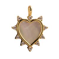 K. Pave Pearl Heart Charm