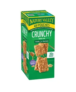 Nature Valley Crunchy Granola Bar, Oats 'n Honey, 1.49 oz, 49-count Tasty Anytime Snack Flavor