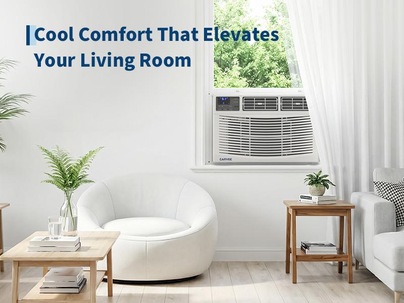 Garvee Window Air Conditioner, 8000 BTU Compact AC Unit, Energy Saving Window AC, Smart AC with 3 Modes Cool Dry Fan Speed Control,Cools Up to 350 Sq.Ft,115v Mini Air Conditioner for Bedroom,Office,Home
