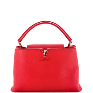 Pre-owned Louis Vuitton Leather Top Handle Bags Capucines Bag MM by Rebag
