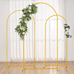 VINCIGANT Wedding Arch Balloon Backdrop Stand Set of 3 Metal Arch Backdrop for Wedding Ceremony Birthday Party Bridal Baby Showers Round  Banners  Christmas
