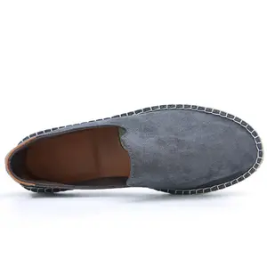 Direct sale of new spring fashion men's espadrilles, straw-woven hemp rope shoes, fisherman slip-on canvas loafers