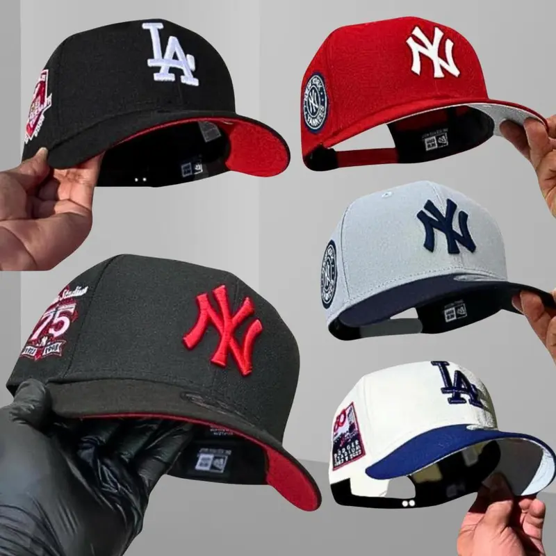 New Era 59FIFTY MLB Fitted Baseball Cap – NY Yankees & LA Dodgers Premium Side Patch Edition, Raised Embroidered Logo, Structured Crown Streetwear