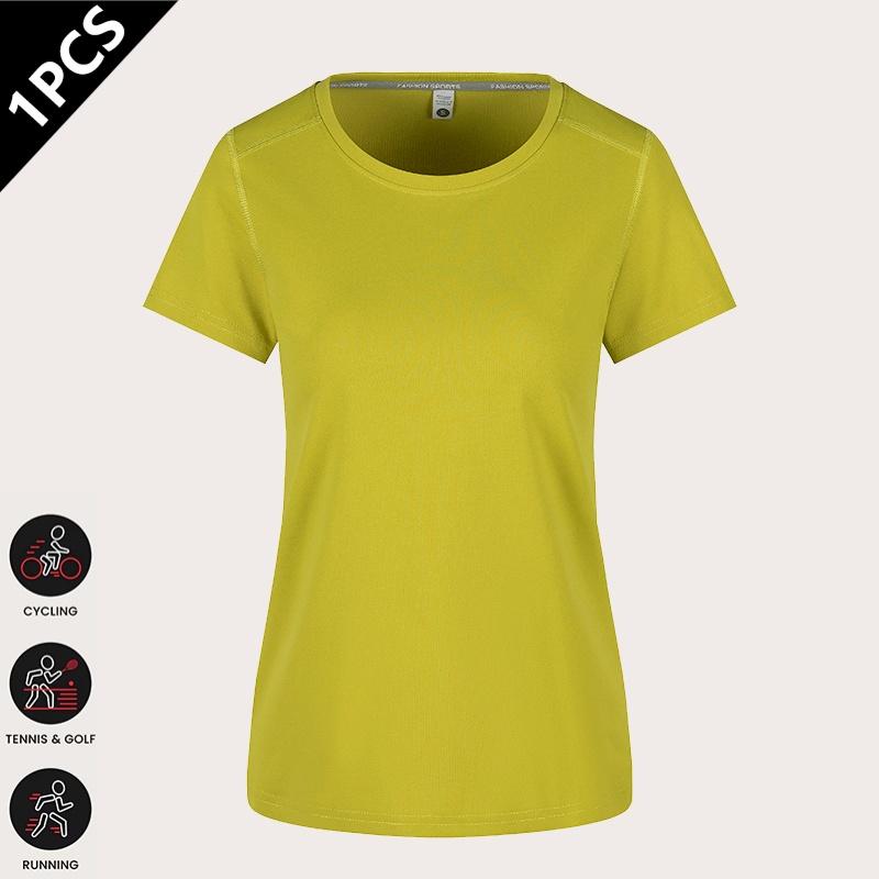4-pack women’s quick-dry sports T-shirts, solid-color quick-dry sports T-shirts, women’s multicolor versatile cycling short-sleeve shirts, made from high-stretch quick-dry fabric with excellent moisture absorption and sweat wicking, simple versatile fit,