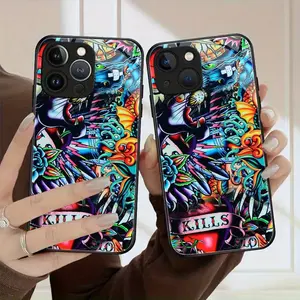 Phone Case: Graffiti Pattern Tempered Glass Phone Case, Suitable for iPhone 15Pro Max/15Pro/15Plus, 14 Pro Max/14 Plus/14 Pro/14, iPhone 13 Pro Max/13 Pro/13, iPhone 17air 17 16e 15plus 15 14plus 13 13promax Pro Max/17air 17 16e 15plus 15 14plus 13