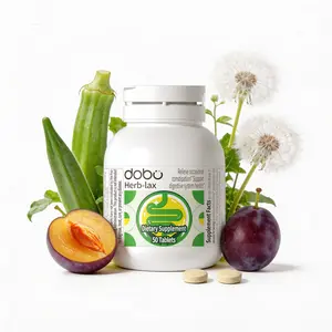 Dobo Herb-Lax Overnight Cleansing Supplement - 7-in-1 Herbal Blend with Dandelion Root, Senna Leaf & Prebiotics - Relieve Occasional Constipation & Support Digestive Motion - Non-GMO, 50 Tablets