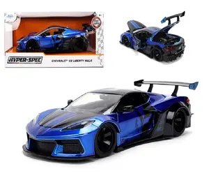 Jada 1:24 Hyper Spec Corvette C8 Liberty Walk Blue & Black Diecast Model Car 36496-P13
