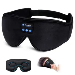 Portable Lightweight Bluetooth-compatible Music Eye Mask, Dual Ear Stereo Sound Sleep Mask with Ultra-Thin Speaker, Wireless Travel Gift for Men Women