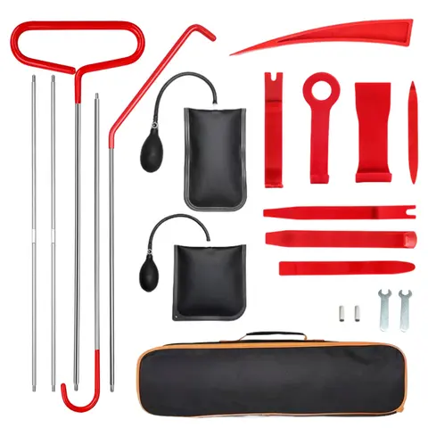 20 PCS Tough-Use Durable Compact EDC Automotive Emergency Repair Tool Kit with Grabber, Adjustable Wrench, Red Grab-and-Go Bag, Beginner-Friendly, Easy Transport & Storage for Cars & Trucks Road Trips Gift