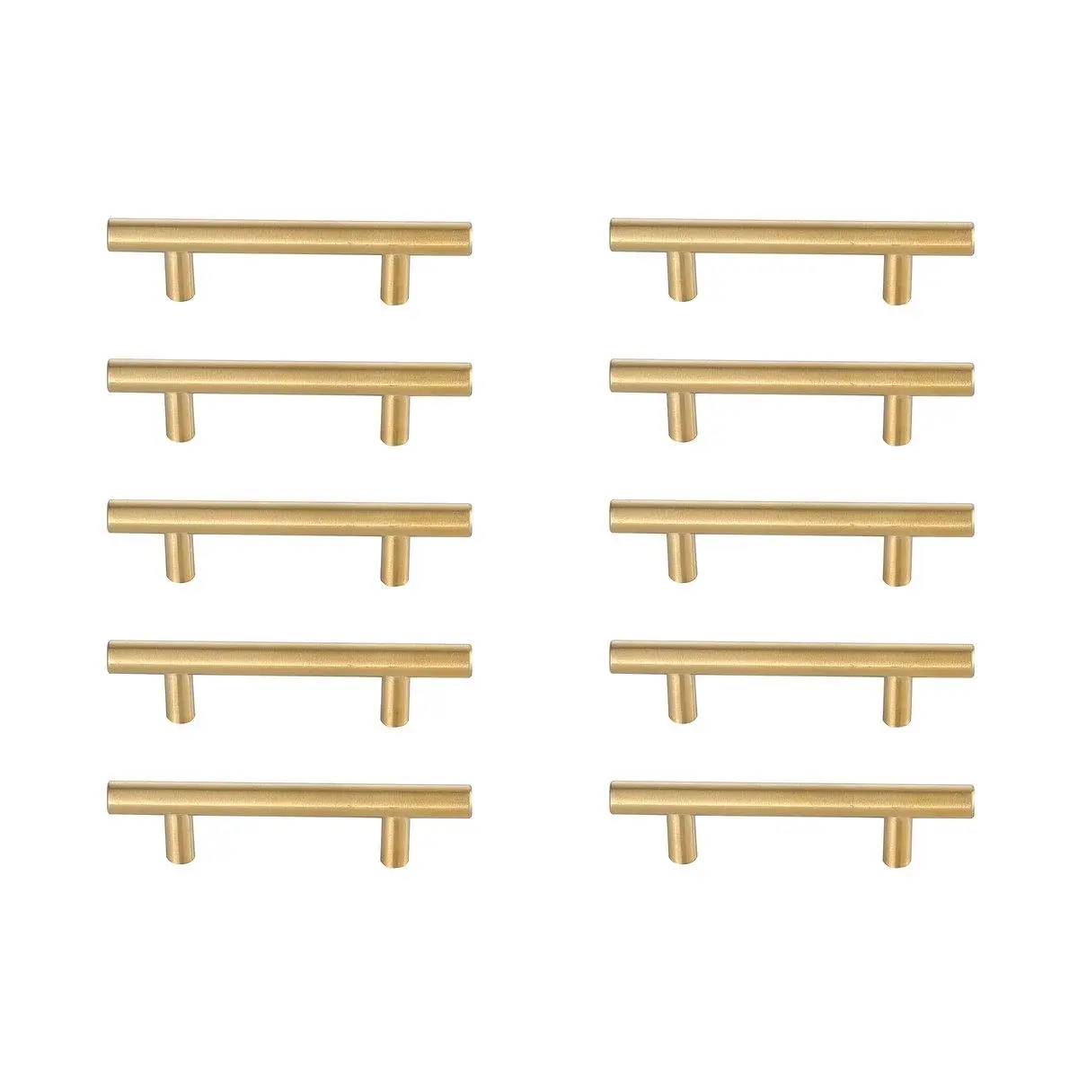 Elegant Decor PL400-3-BR-10PK Contemporary Modern Brass 3 in. Metal Kitchen Quinn Bar Pull, Center-to-Center - Pack of 10