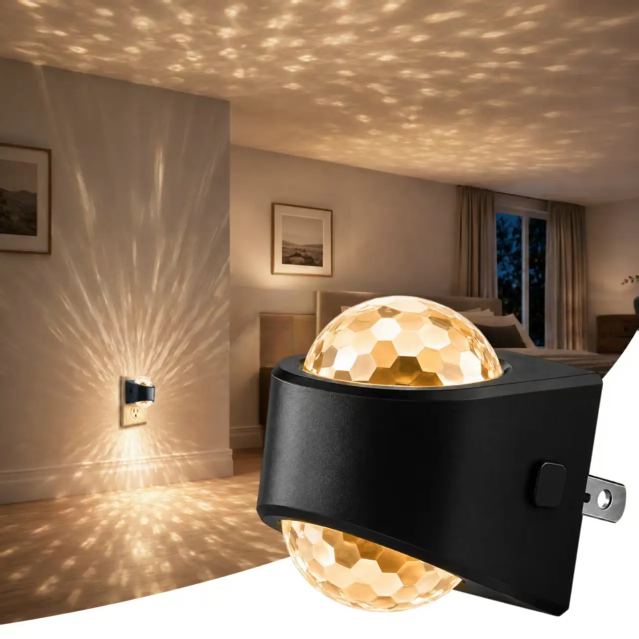 Night Light,Night Lights Plug into Wall,Projector Night Light for bathroom Plug in Night Light For Kids With Light Sensor/Brightness Adjustable In 3levle, Bedroom/Living Room DéCor,Hallway,Kitchen