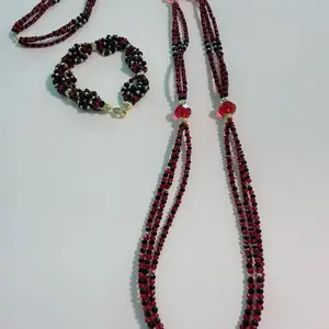 Elegant and Simple Collares de Elegua - Red Beads with Red Accents and Decorative Elements