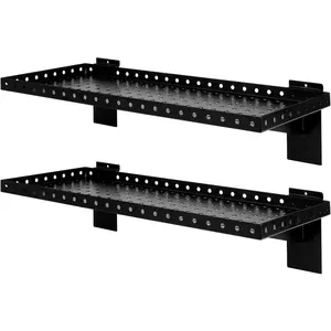 Slatwall Shelves 24 Inch, Slatwall Accessories for Retail, Garage,  Storage, Heavy Duty Slat Wall  Shelf (2, Black)
