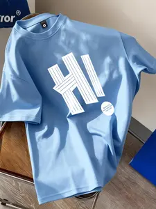 Men Women Striped Letter Printed Short Sleeve Tee, Breathable Quick-Dry Loose Fit Casual Top, Versatile Summer Wear Garment