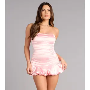 Pretty Plans Strapless Bubble Mini Dress