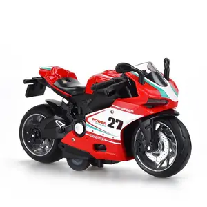 Vintage Inertia Motorcycle Model, Alloy Simulation Bike Toy, Diecast Metal Model, Cool Desk Decoration Gift for Kids, Realistic Design, Perfect Present Idea